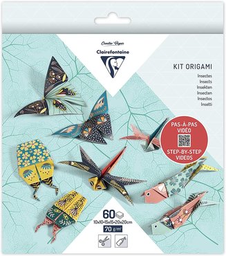Origami papier Insecten , set met 3 maten 60 vel 70g - met motief