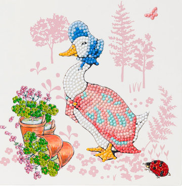 Crystal Card kit ®  Peter Rabbit Jemima Puddle-Duck (partial) 18 x 18 cm.