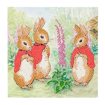 Crystal Card kit ®  Peter Rabbit The Flopsy Bunnies (partial) 18 x 18 cm.