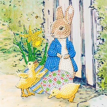 Crystal Card kit ® Peter Rabbit and the Chicks (partial) 18 x 18 cm.