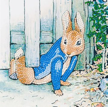 Crystal Card kit ®  Peter Rabbit under the fence (partial) 18 x 18 cm.