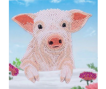 Crystal Card kit diamond painting Pig on the Fence 18 x 18 cm