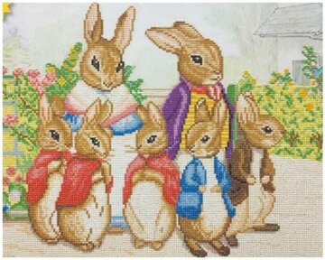 Crystal Art kit ® Peter Rabbit and Family 40 x 50 cm