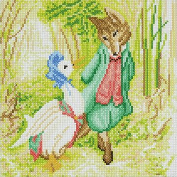 Crystal Art kit ® Jemima Puddle-Duck and Mr. Fox Peter Rabbit 30 x 30 cm diamond painting