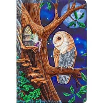Crystal Art kit® Notebook schrift harde kaft Lisa Parker: Fairytale Owl 26 x 19 cm