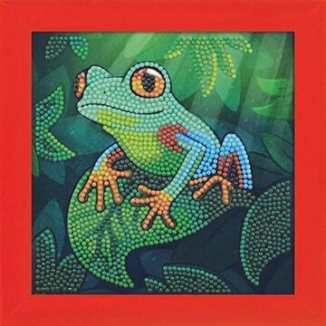 Crystal Art kit Kinder Frame Tree Frog Partial 16 x 16 cm.