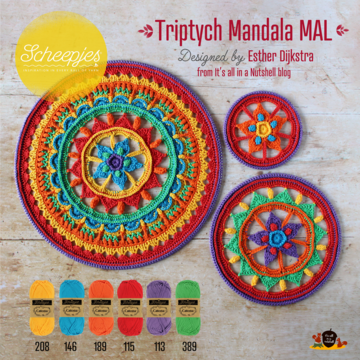 SCHEEPJES MAL MAKE A LONG TRIPTYCH MANDALA RAINBOW BRIGHT