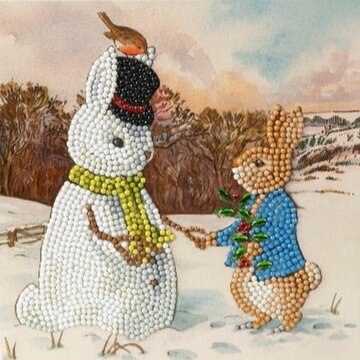 Crystal Card kit ®  Peter & Snowman (partial) 18 x 18 cm.