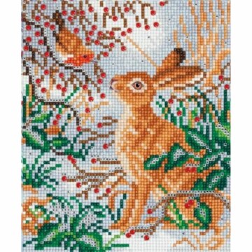 Crystal Art kit Rabbit & Bird 21 x 25 cm partial