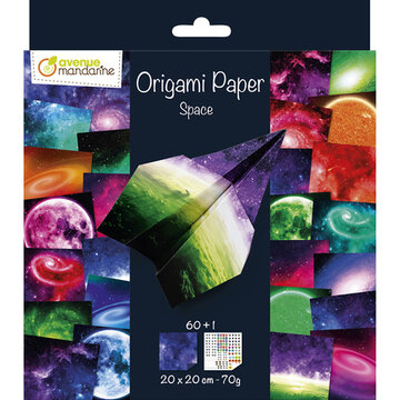 Origami papier Space, 60 vel 70g 20 x 20 cm - met motief