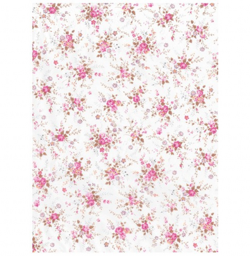 Decopatch papier wit/roze romantische bloemenprint  OP=OP