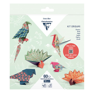Origami papier Vogels , set met 3 maten 60 vel 70g - met motief