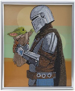 Crystal Art Star Wars GROGU & MANDALORIAN SILVER PHOTO FRAME 21 x 25 cm (partial)