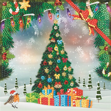 Crystal Card Kit ® Festive Tree (18x18cm/partial)