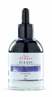 Herbin Eclats aquarel inkt INDIGO -410- Flesje 50ml