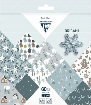 Origami papier Winter , 60 vel 70g 15 x 15 cm - met motief