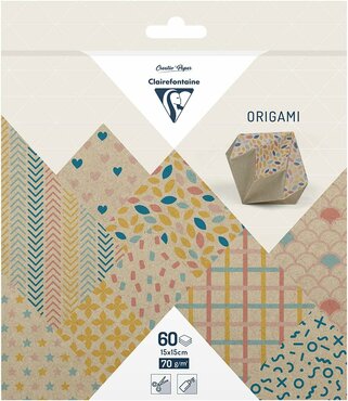 Origami papier Kraft Color, 60 vel 70g 15 x 15 cm - met motief