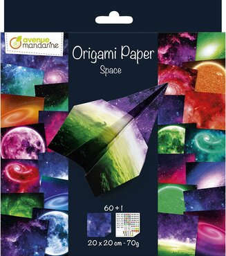 Origami papier Space, 60 vel 70g 20 x 20 cm - met motief