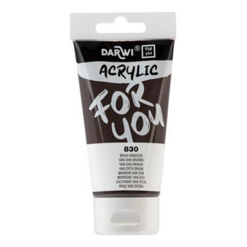Darwi For You acrylverf 75 ml in tube van dyck bruin