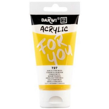 Darwi For You acrylverf 75 ml in tube medium titaangeel