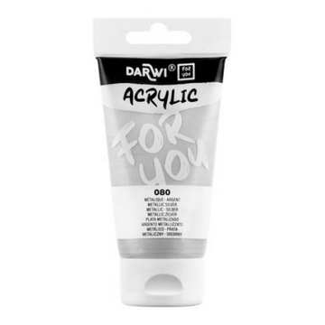 Darwi For You acrylverf 75 ml in tube metallic zilver