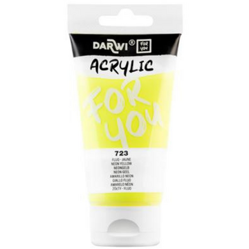 Darwi For You acrylverf 75 ml in tube neon geel