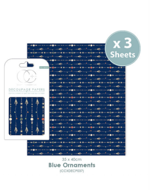 Decoupage papier Blue Ornaments - Craft Consortium