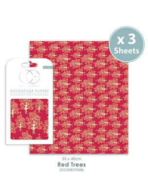 Decoupage papier Red Trees - Craft Consortium