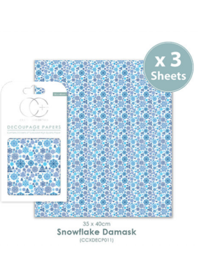 Decoupage papier Snowflake Damask - Craft Consortium