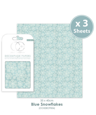 Decoupage papier Blue Snowflakes - Craft Consortium