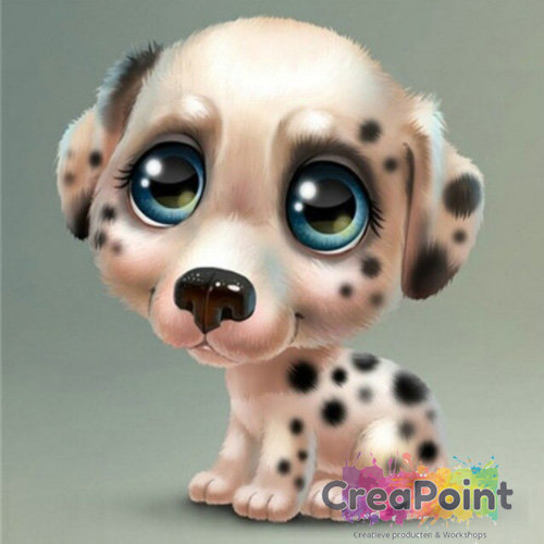 Full 5D Diamond Painting Puppy hond 9 Dalmatier 20 x 20 cm