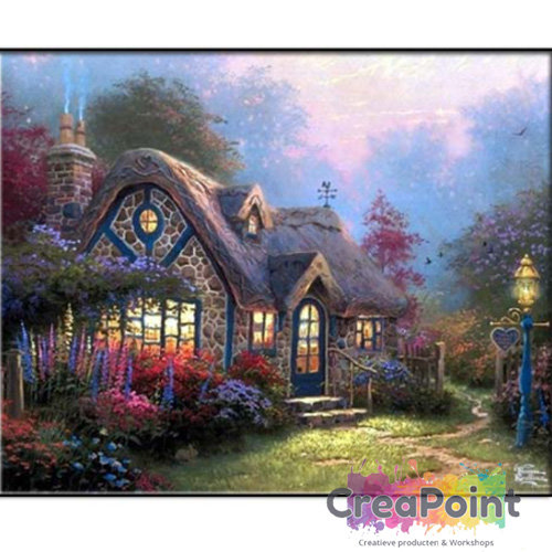 Full 5D Diamond Painting Huis Cottage met Tuin 5 45 x 60 cm